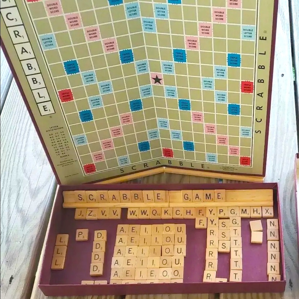 Vintage Scrabble Crossword Board Game 1976 Complete